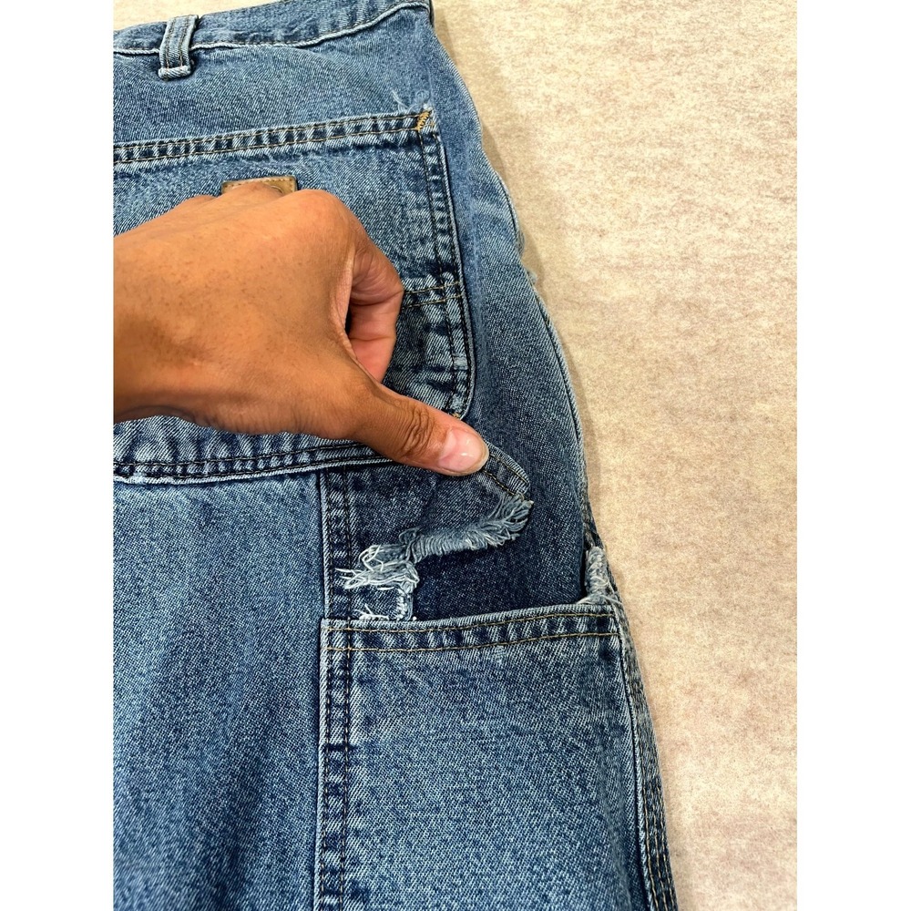 Carhartt Authentic Loose Original Fit Carpenter Work Jeans Mens 40x30 Blue Denim - Picture 8 of 16